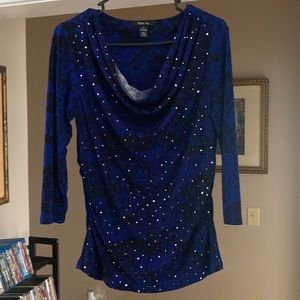 Very nice blue shirt with  shiny dots